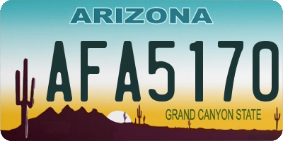 AZ license plate AFA5170