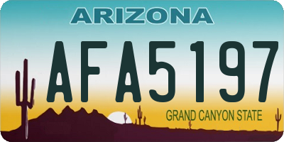 AZ license plate AFA5197