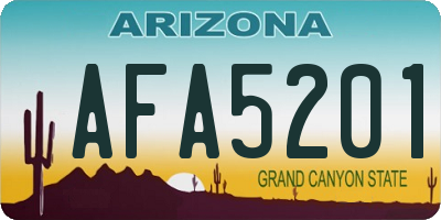 AZ license plate AFA5201