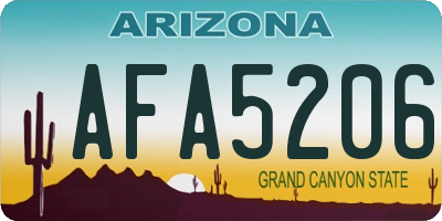 AZ license plate AFA5206
