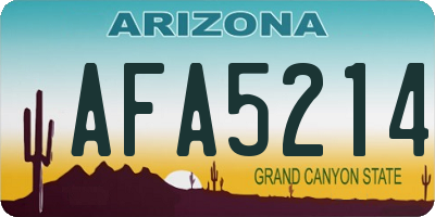 AZ license plate AFA5214