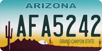 AZ license plate AFA5242