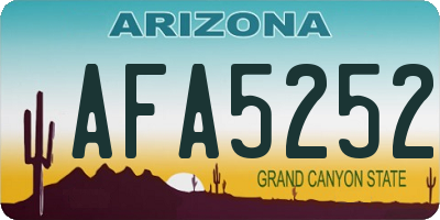 AZ license plate AFA5252