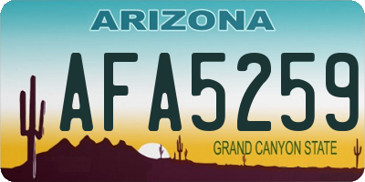 AZ license plate AFA5259
