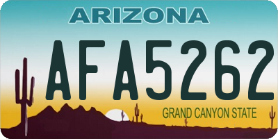 AZ license plate AFA5262