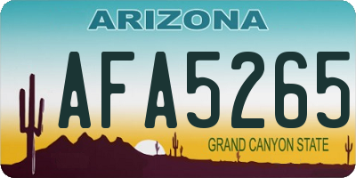 AZ license plate AFA5265