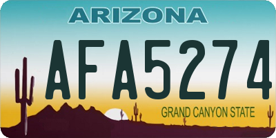 AZ license plate AFA5274
