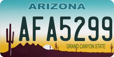 AZ license plate AFA5299