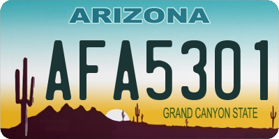 AZ license plate AFA5301