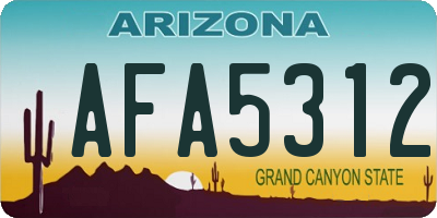 AZ license plate AFA5312