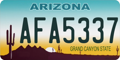 AZ license plate AFA5337