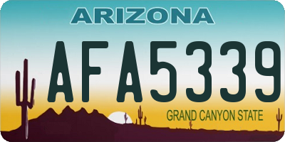 AZ license plate AFA5339