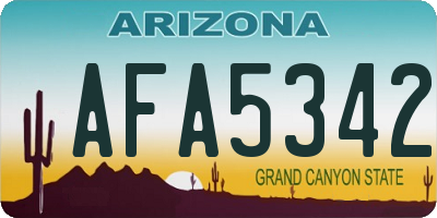AZ license plate AFA5342