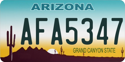 AZ license plate AFA5347