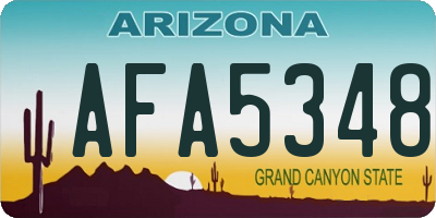 AZ license plate AFA5348