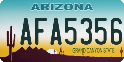 AZ license plate AFA5356