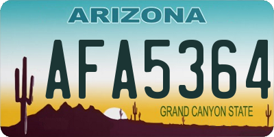 AZ license plate AFA5364