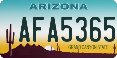 AZ license plate AFA5365