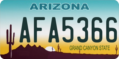 AZ license plate AFA5366