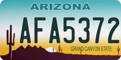 AZ license plate AFA5372