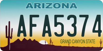 AZ license plate AFA5374