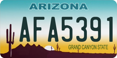 AZ license plate AFA5391