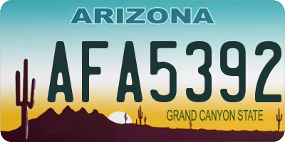 AZ license plate AFA5392