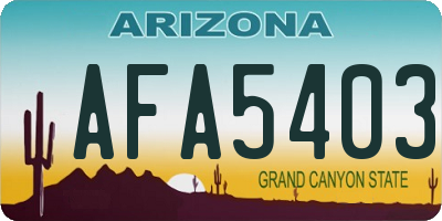 AZ license plate AFA5403