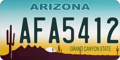 AZ license plate AFA5412