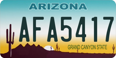 AZ license plate AFA5417