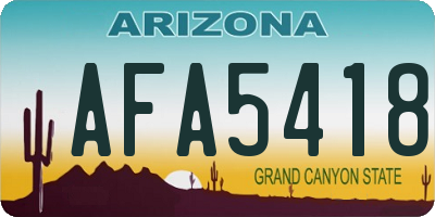 AZ license plate AFA5418