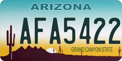 AZ license plate AFA5422