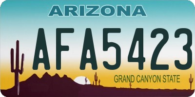 AZ license plate AFA5423