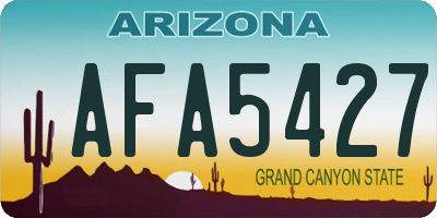 AZ license plate AFA5427
