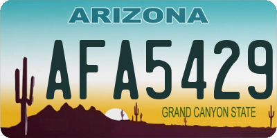 AZ license plate AFA5429