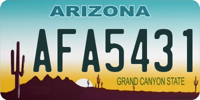 AZ license plate AFA5431