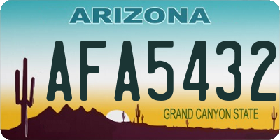 AZ license plate AFA5432