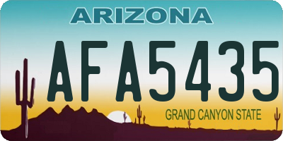 AZ license plate AFA5435