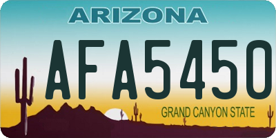 AZ license plate AFA5450