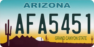 AZ license plate AFA5451
