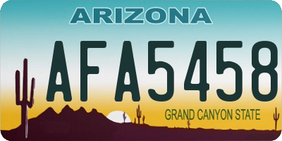 AZ license plate AFA5458