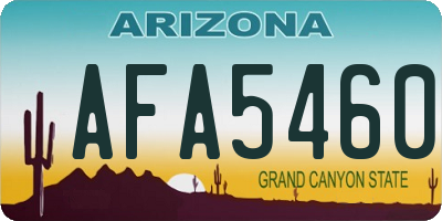 AZ license plate AFA5460