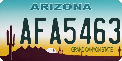 AZ license plate AFA5463