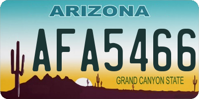 AZ license plate AFA5466