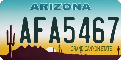 AZ license plate AFA5467