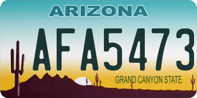 AZ license plate AFA5473