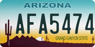 AZ license plate AFA5474