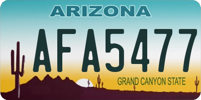 AZ license plate AFA5477