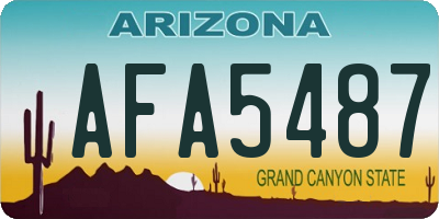 AZ license plate AFA5487