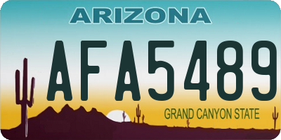 AZ license plate AFA5489